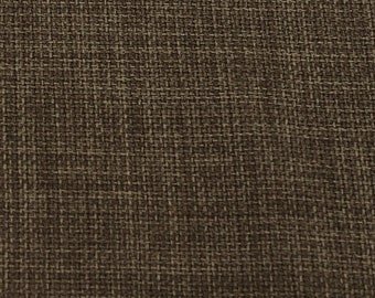Truffle Brown Linen Look Upholstery Fabric by the Metre, Soft Plain Furnishing Material