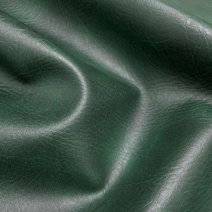 Luxury Faux Leather Fire Retardant Upholstery Fabric By The Metre - Antique Green
