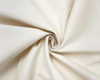 Plain Pure Cotton Drill Twill Fabric By The Metre - Natural Cream