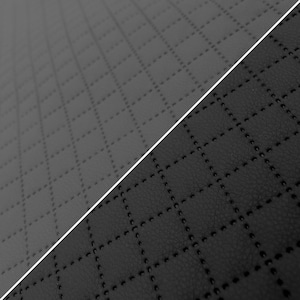 Quilted Faux Leather Fabric - Single Diamond Small - Leather By The Metre - Black or Grey