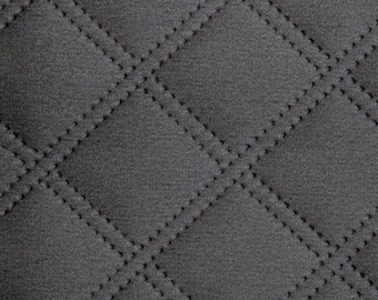 Diamond Quilted Velvet Upholstery Fabric by the Metre – Double Stitch Velour, 7 Colours