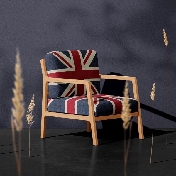 Vintage Style Woven British Flag Panel, Flag Upholstery Panel, 70cm x 48cm, Union Jack Fabric, Woven British Flag, Vintage British Flag