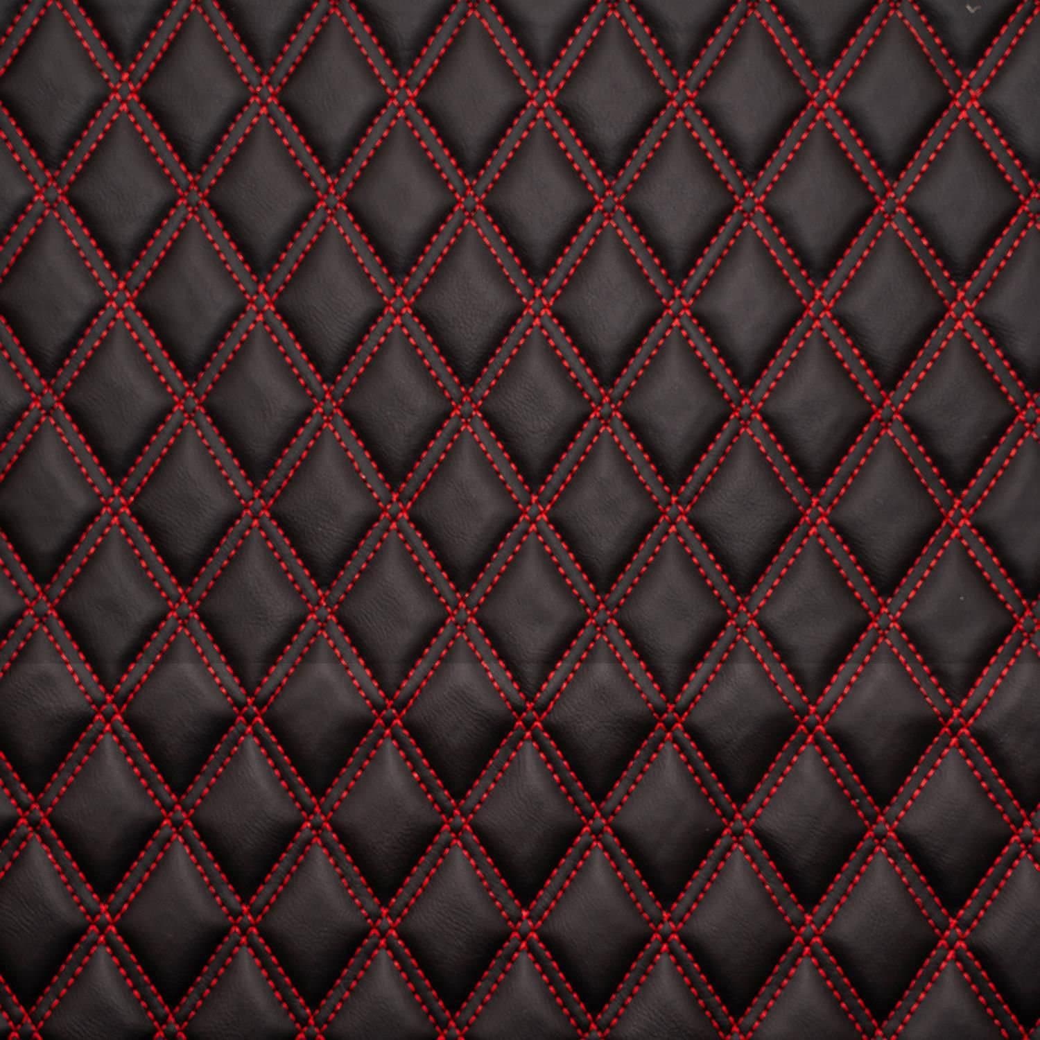 Diamond Stitch Embossed Padded Luxury Camper Car Upholstery Faux Leather Fabric