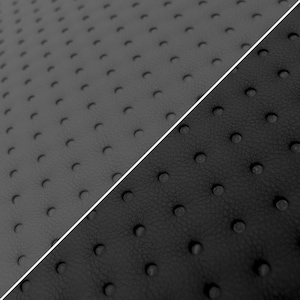 Quilted Faux Leather Fabric: Debossed Dots, Upholstery Material - Black or Grey