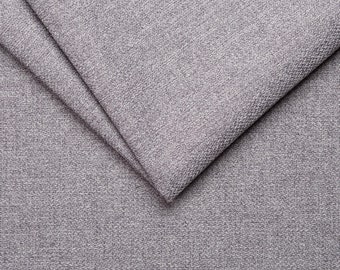 Malbec Linen Look Plain Upholstery Fabric By The Metre - Light Grey