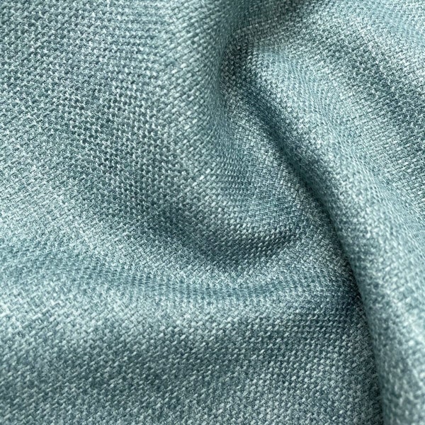 Soft Plain Linen Look Designer Upholstery Fabric By The Metre - Duck Egg Blue