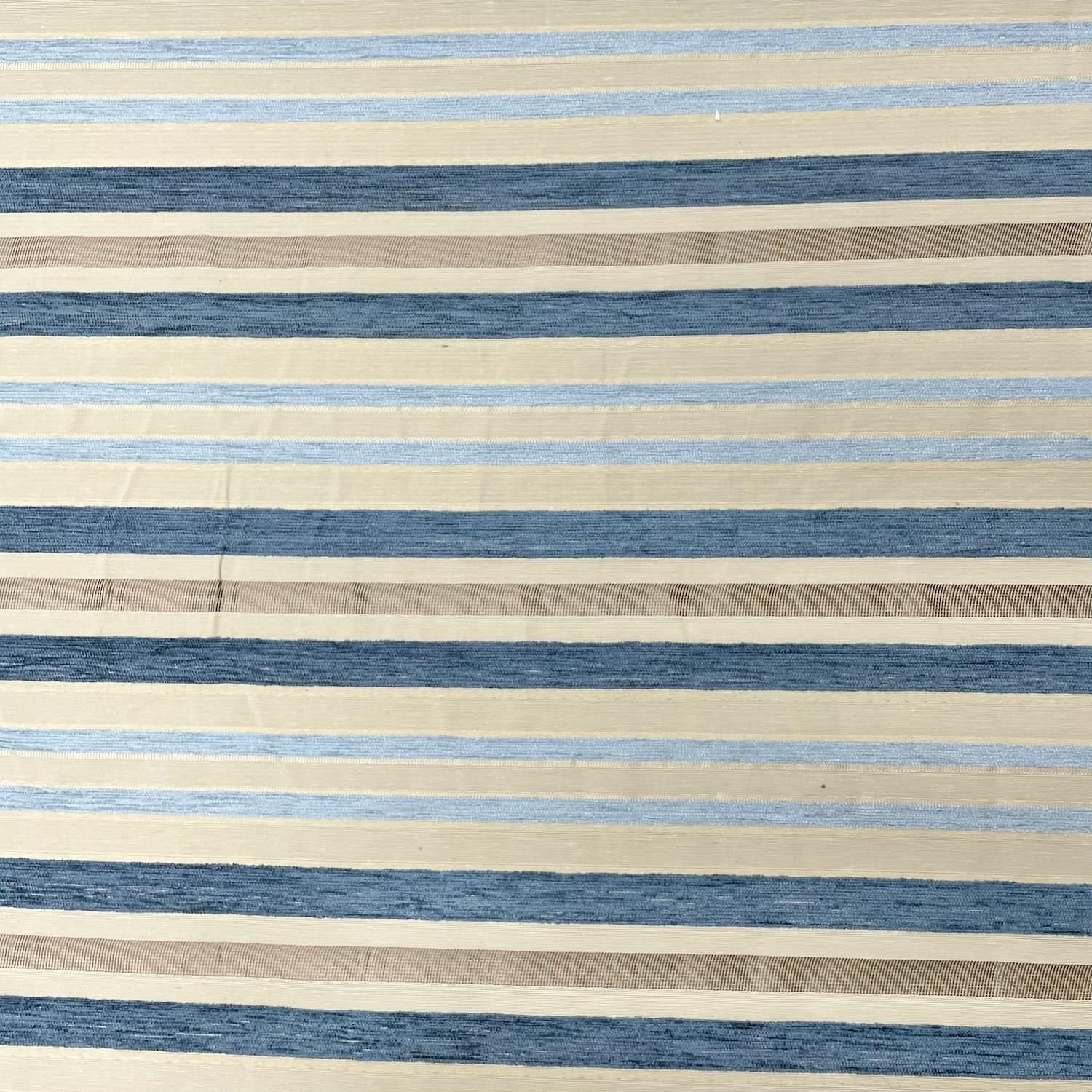 Heavy Raised Chenille Stripe Upholstery Fabric Marine Etsy