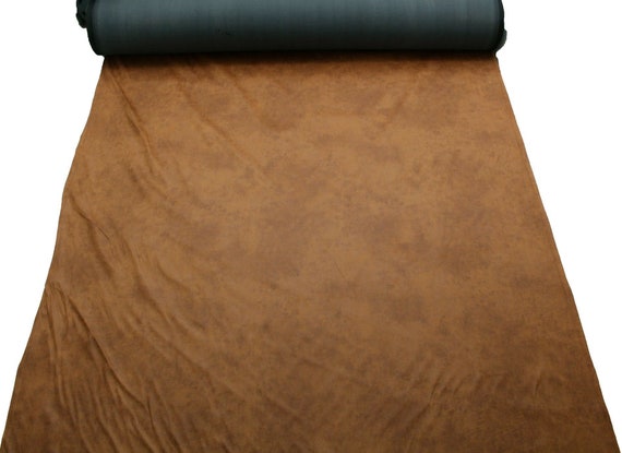 AGED BROWN DISTRESSED ANTIQUED SUEDE FAUX LEATHER LEATHERETTE UPHOLSTERY  FABRIC