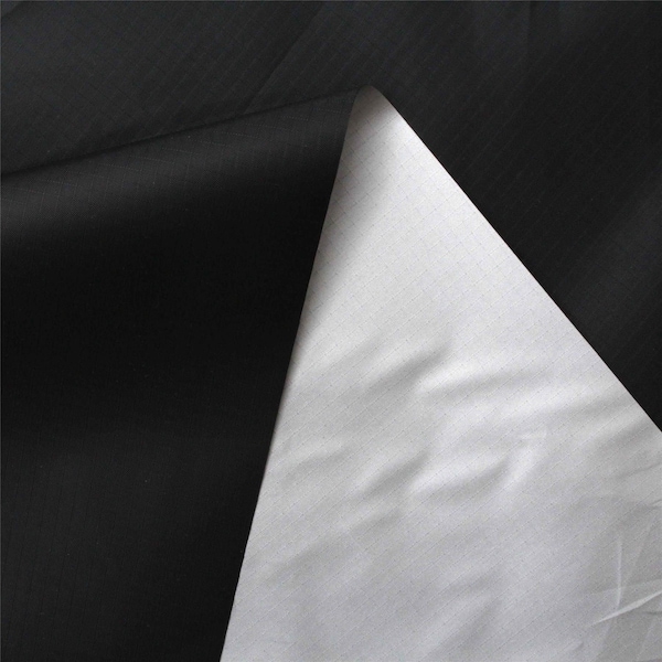 Waterproof Black & White PU Coated Nylon Outdoor Fabric Ripstop