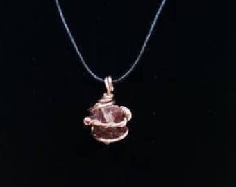 Wire Wrapped Mexican Red Calcite Necklace