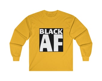 Schwarzes AF Ultra Cotton Langarm-T-Shirt