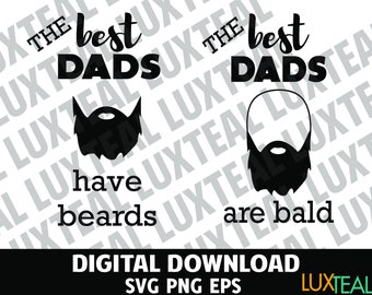 Vatertag Glatze Dads Dads with Beards Digital Downloads - SVG Files