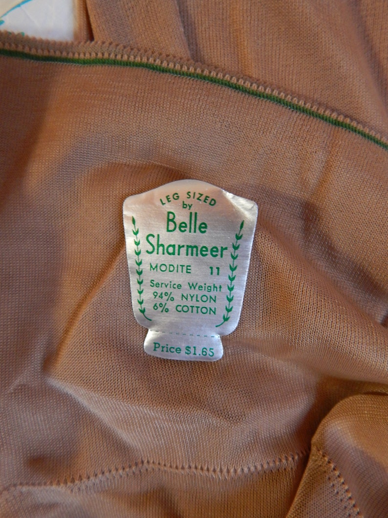 NOS 1940s 50s seamed nylon stockings rare Sz11 LRG by Belle Sharmeer
