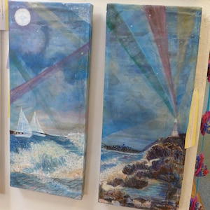 Lighthouse Coast – A Pair of Paintings by Create Display - nautical interior design accessory