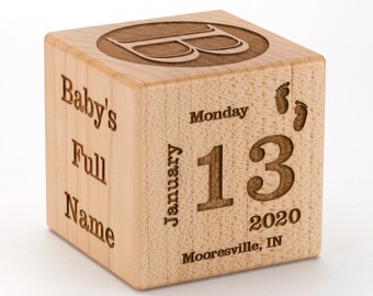 personalized baby block keepsake