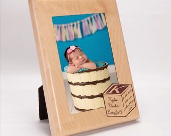 Baby Photo Frame | Baby Block Frame | Personalized Baby Frame | Baby Stats Frame | Newborn Picture Frame