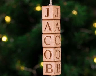 Jingle Block Christmas Ornament - Personalized for baby christmas gift
