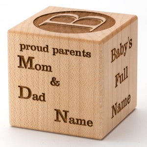 Personalized Baby Block New Baby Birth Block Personalized Baby Gift Newborn Keepsake Baby Girl Baby Boy Wooden Baby Block Baby gift image 6