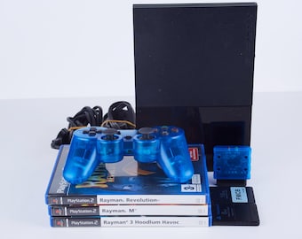PS2 Slim Console | Rayman Games, Wireless Controller & Memory Cards