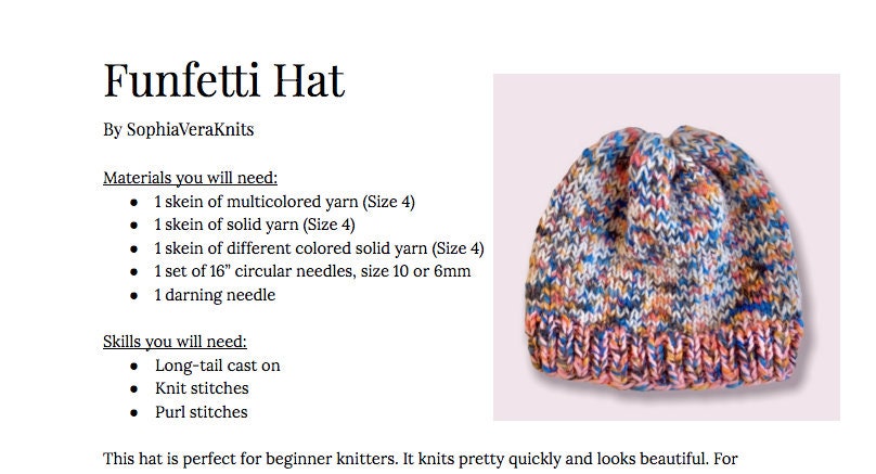 Funfetti Hat PATTERN! - Etsy