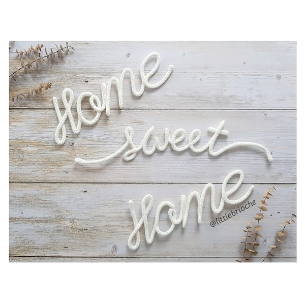 Home sweet Home en laine réalisé en tricotin