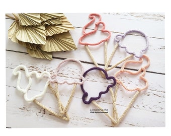 Wool ice cream made with knitting Decoration baby room