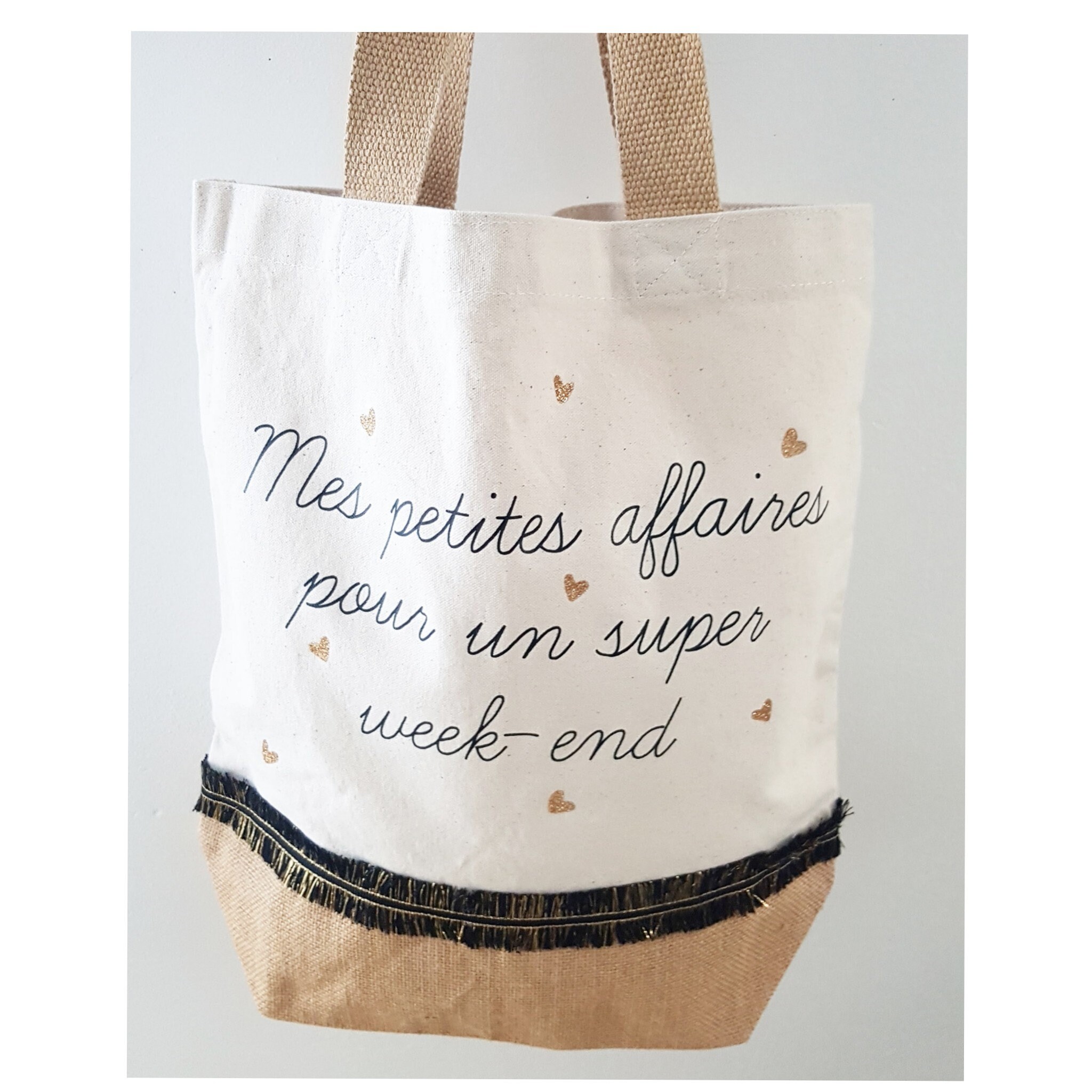 Tote bag weekend little golden hearts