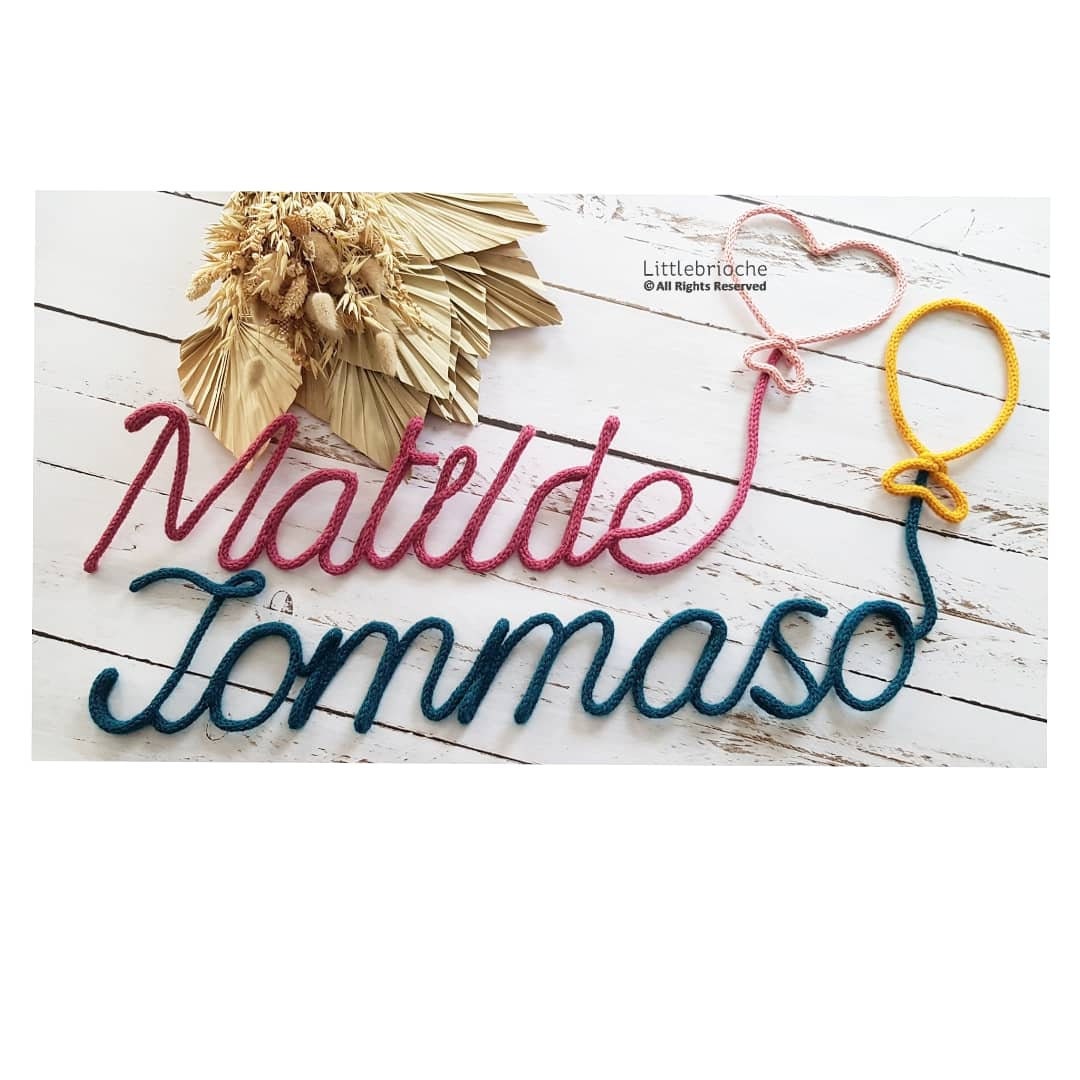 Prénom ou Mot de 7 Lettres en Laine Réalisé Au Tricotin