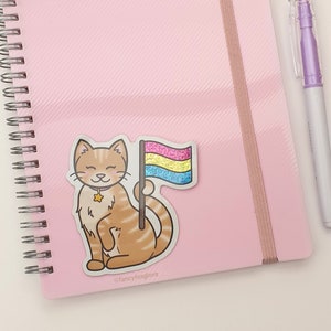 Cat Pan Pride Flag Sticker Single Glossy Weatherproof Vinyl - Etsy