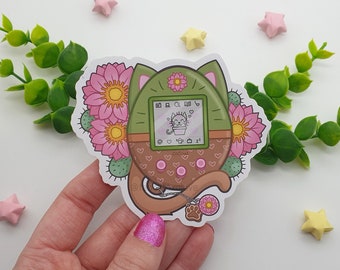 Vinyl Sticker - Cat-cus Virtual Pet - single matte weatherproof cute