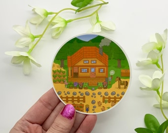 Vinyl Sticker - Stardew Farmhouse - large single glossy weatherproof
