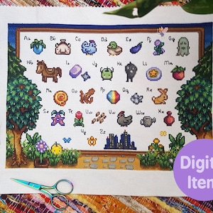 Cross Stitch Pattern - Stardew Valley A to Z - Instant Digital Download