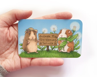Vinyl Sticker - Guinea Pig Gardening Service - single matt weatherproof vinyl cute