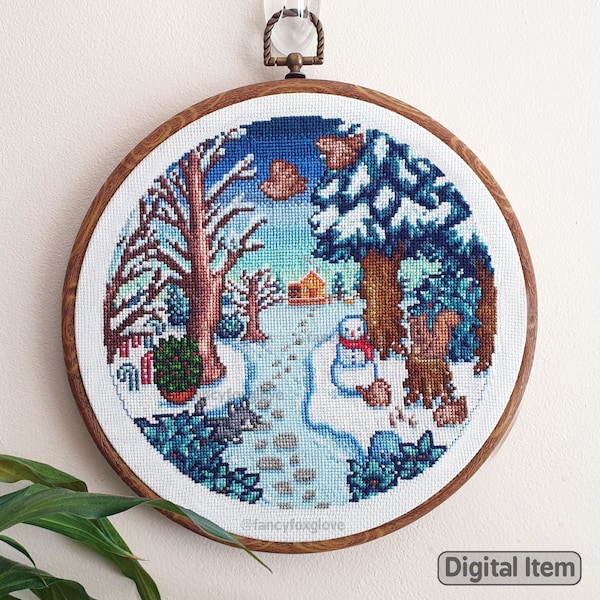 Cross Stitch Pattern - Winter in the Valley - Instant Digital Download
