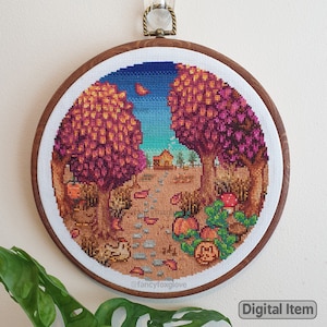 Cross Stitch Pattern - Autumn in the Valley - Instant Digital PDF Download