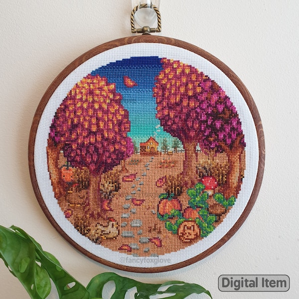 Cross Stitch Pattern - Autumn in the Valley - Instant Digital PDF Download