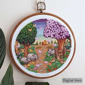 Cross Stitch Pattern - Spring in the Valley - Instant Digital Download