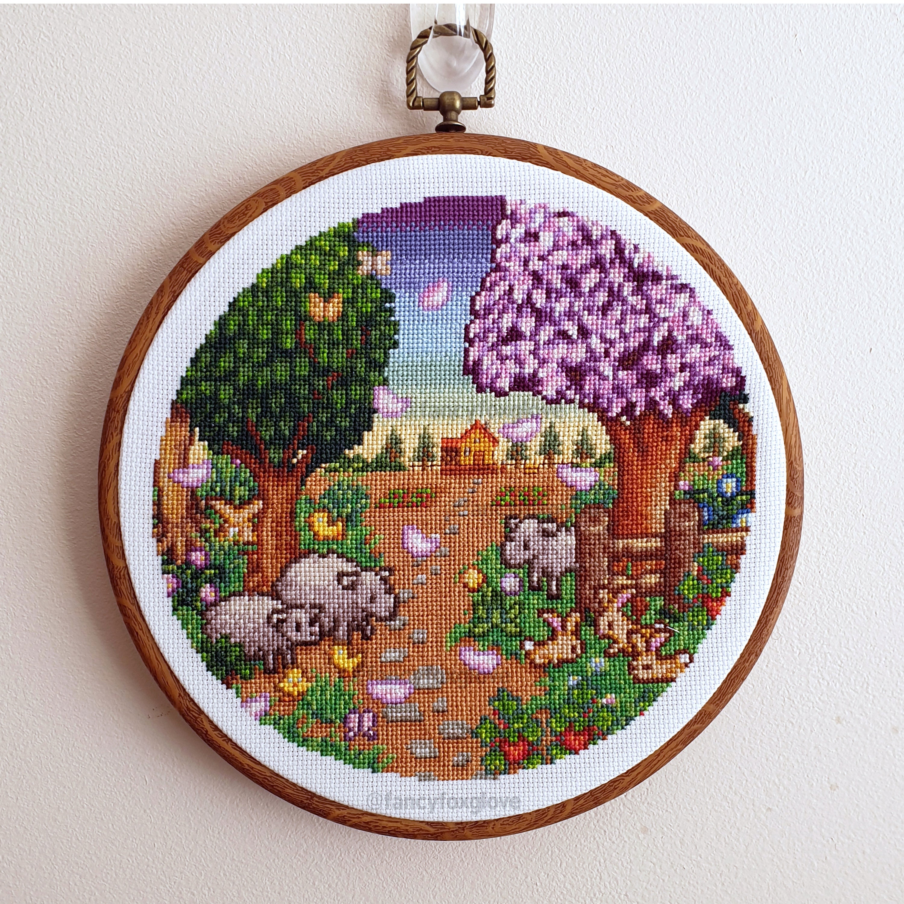 Cross Stitch Pattern Spring in the Valley Instant Digital Download 