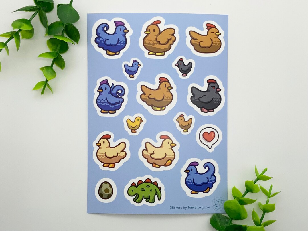 Sticker Sheet - Chickens - A6 Matte Weatherproof Vinyl Cute Stickers ...