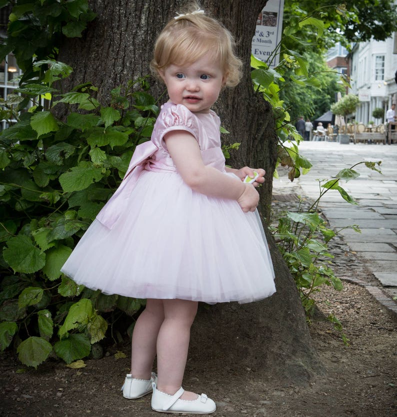 Lily Silk Tulle Toddler Flower Girl Dress Etsy