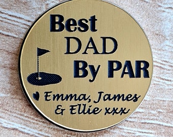 Personalized Golf Ball Marker, Best Dad By Par