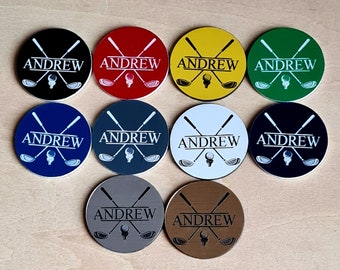 Personalised Custom Monogram Name Golf Ball Marker Great Birthday, Christmas or Father's Day Gifts For Golfers