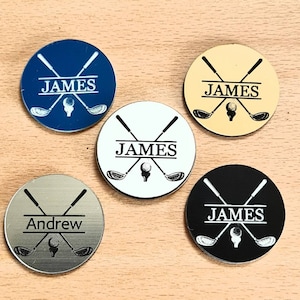 Personalised Custom Monogram Name Golf Ball Marker Great Birthday, Christmas or Father's Day Gifts For Golfers