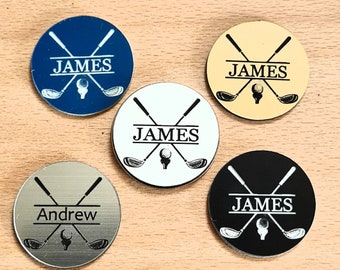 Personalised Custom Monogram Name Golf Ball Marker Great Birthday, Christmas or Father's Day Gifts For Golfers