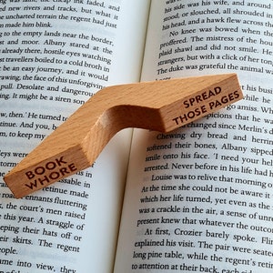 Book Whore - Smut Slut - Thumb Page Holder - Bookmark Holder - Wood - Reading Assistant - Book Buddy - Page Speader - Gift for Book Lovers.