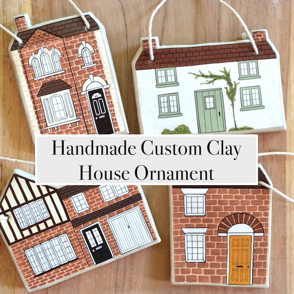 Handmade Custom House Clay Ornament | Personalised House Decoration 2024