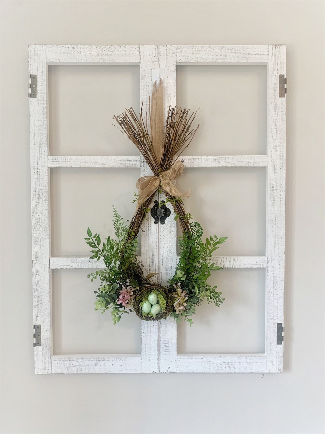 Rustic Spring Wreath, Birds Nest Wreath, Simple Wreath, Minimalist Wall