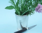 Vintage 1920s American Silver Mint Julep Cup cum Utensil Holder with Heraldic Crest by E. G. Webster Son, NYC