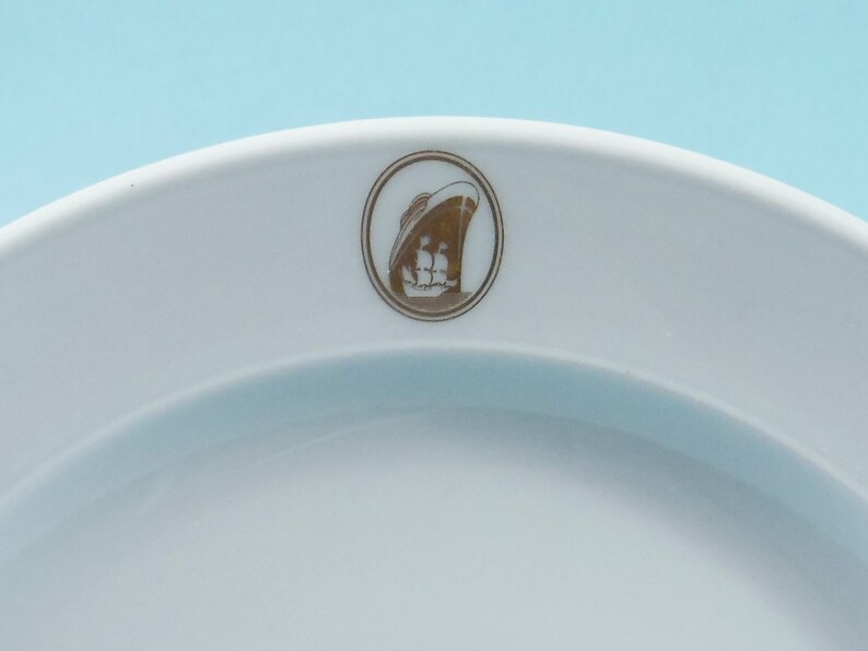Set of 3 Vintage White Hotel China Salad Plates by Rosenthal for Holland-America