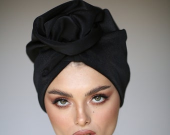 Black Knot Turban: Soft Cotton Headwear for Hair Loss